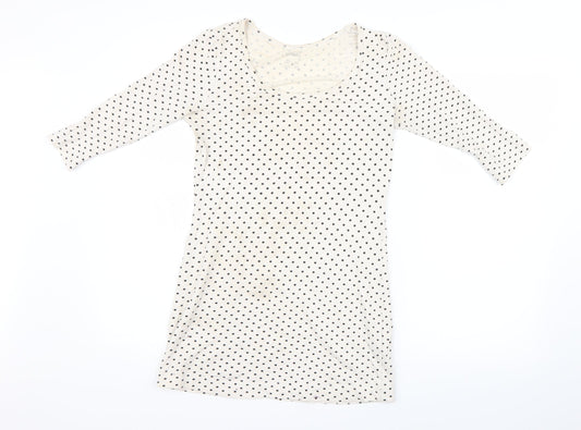 ESMARA Womens White Polka Dot Mini Size S