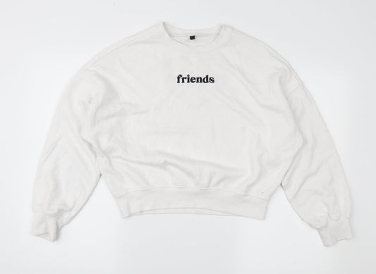 Womens UK Size XS Divided White Pullover Sweatshirt