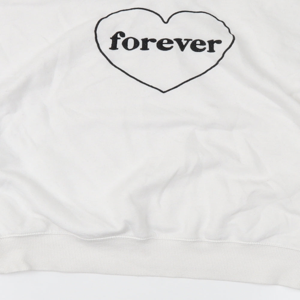 Divided Womens White Pullover Sweatshirt Size XS