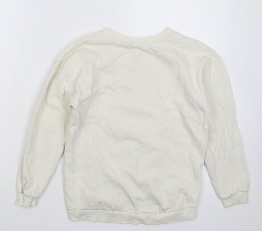 H&M Womens White Pullover Sweatshirt Size S