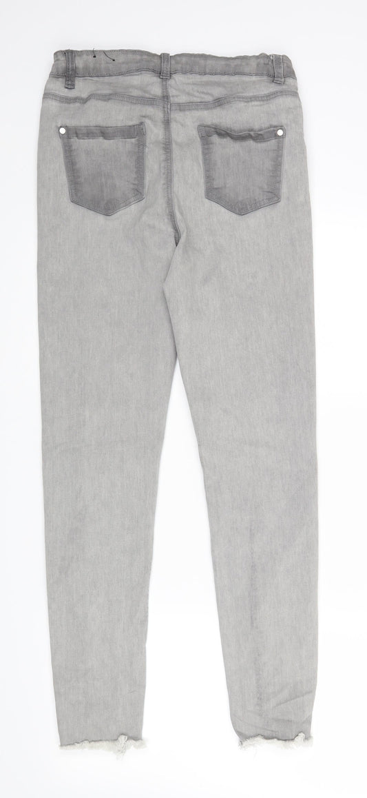 Missguided Womens Grey Denim Skinny Jeans Size 8 L25 in