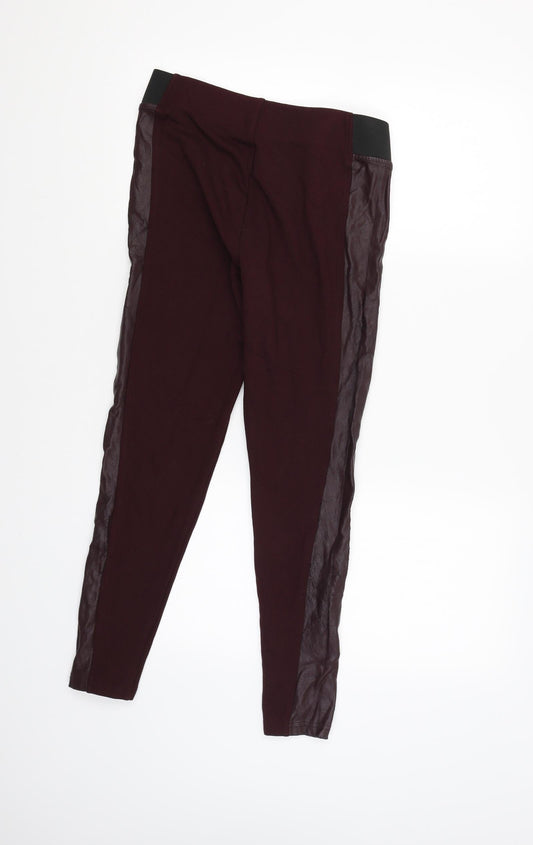 M&S Womens Red Trousers Size 10 L24.5 in