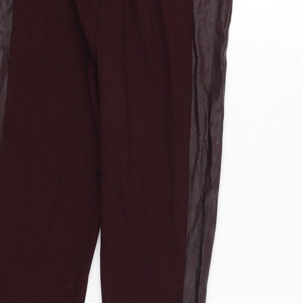M&S Womens Red Trousers Size 10 L24.5 in