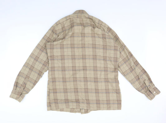 Willow Mens Brown Plaid Button-Up Size L