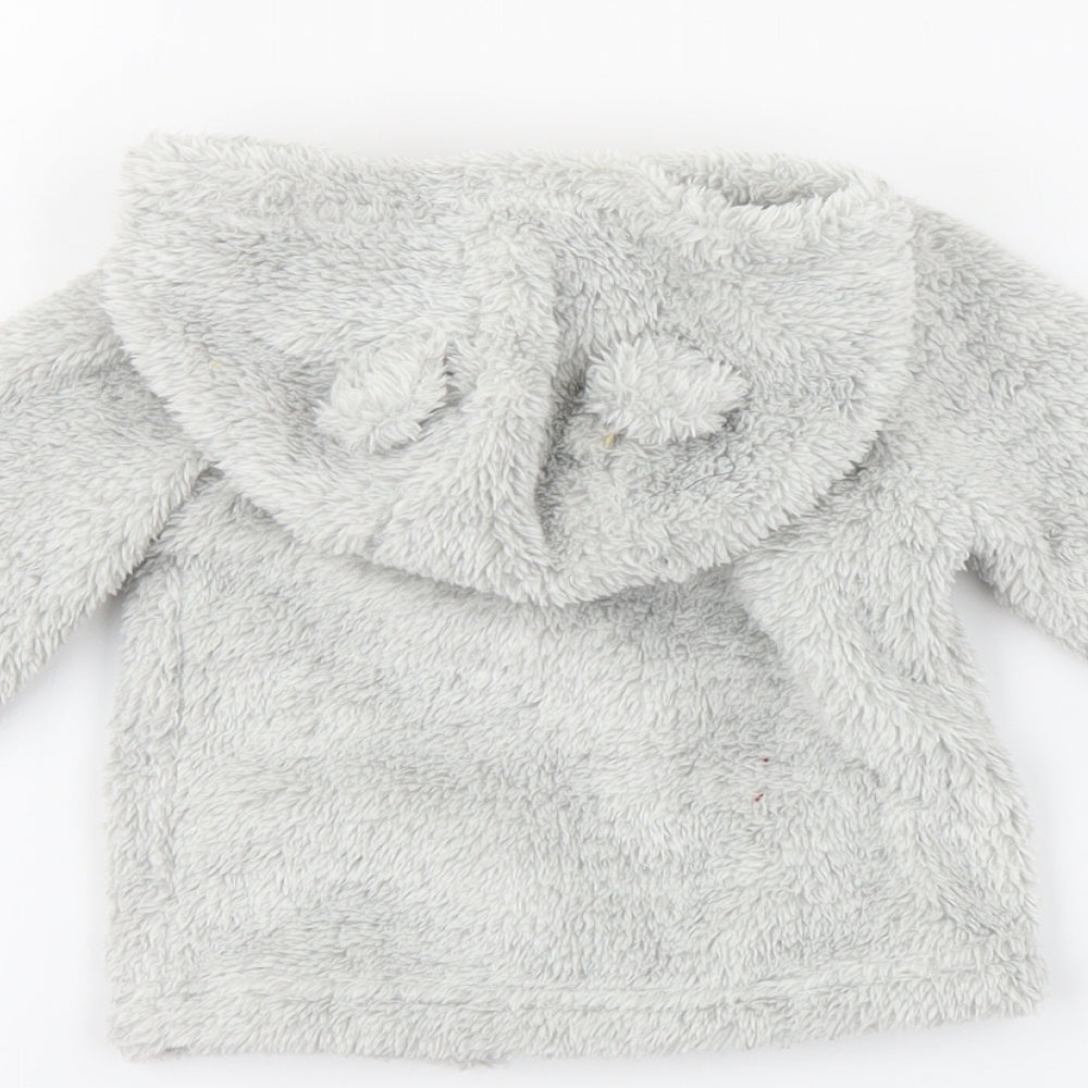 Brand and care label for Tu Grey Full Zip Jumper, size 6-9, Months