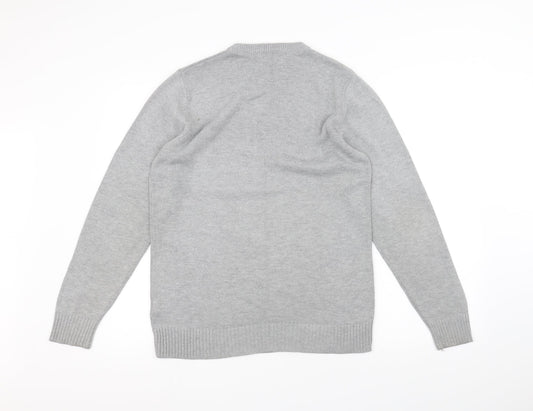 Easy Mens Grey Pullover Jumper Size S