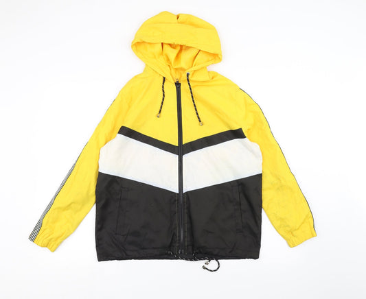 Womens UK Size S New Look Yellow Windbreaker Coat