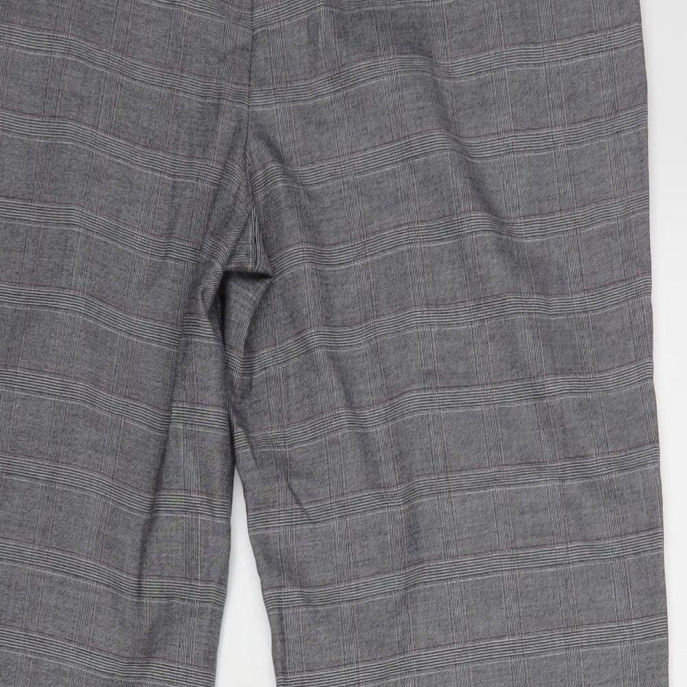 Per Una Womens Grey Check Dress Pants Trousers Size 14 L27 in