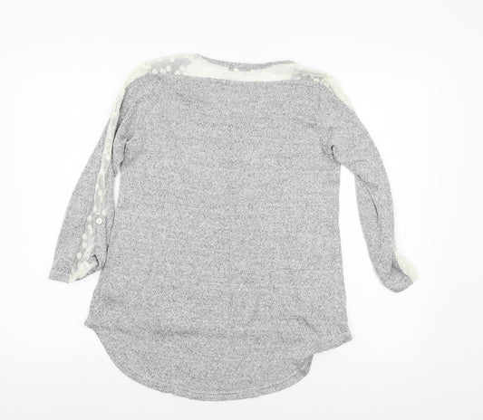 COIN 1804 Womens Grey Knit Pullover Jumper Size L