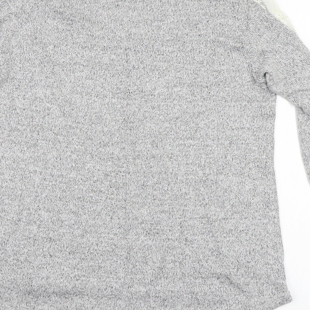 Brand and care label for COIN 1804 women’s grey knit jumper, size L