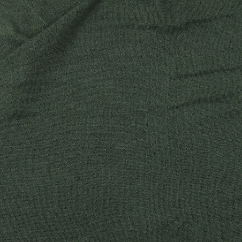 Brand and care label for alexara women’s green jumper, size L