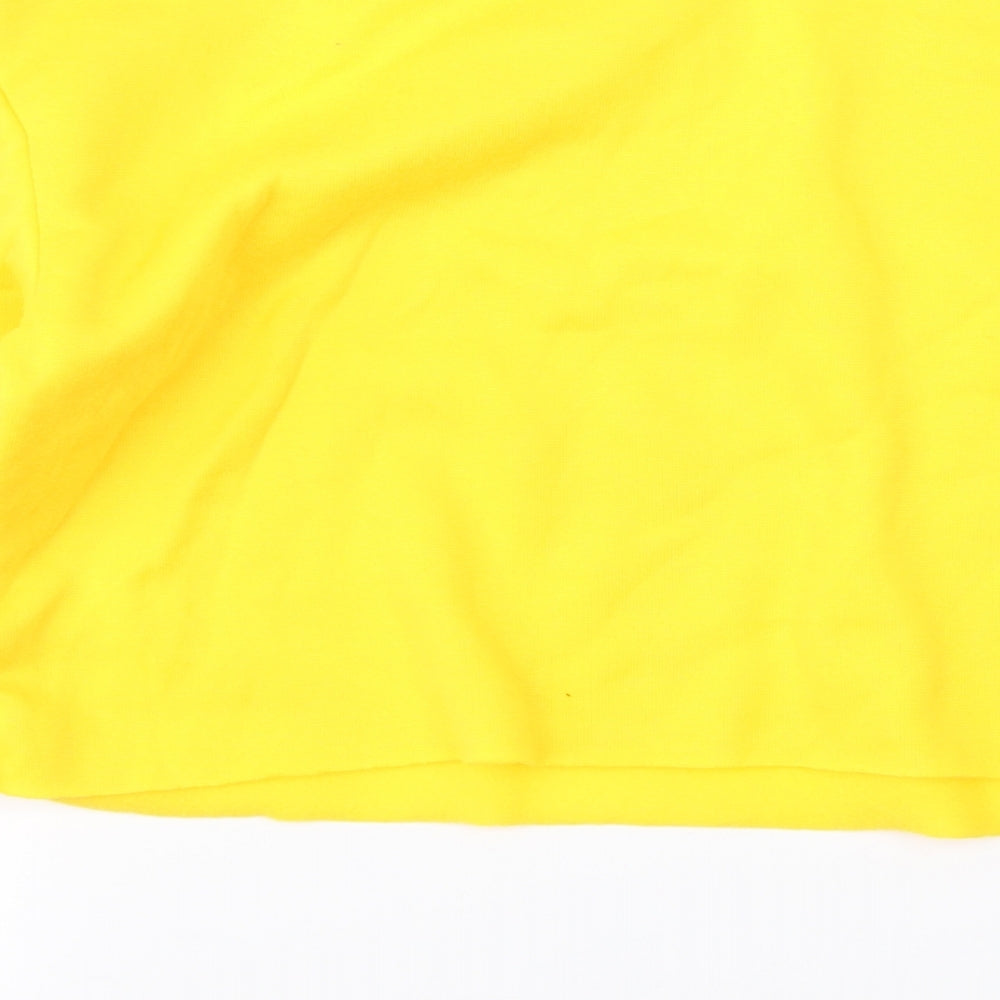 Womens UK Size S Preworn Yellow Cropped T-Shirt