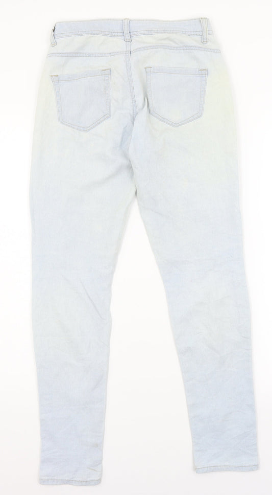 Womens UK Size 8 Preworn Regular Fit Skinny Blue Jeans