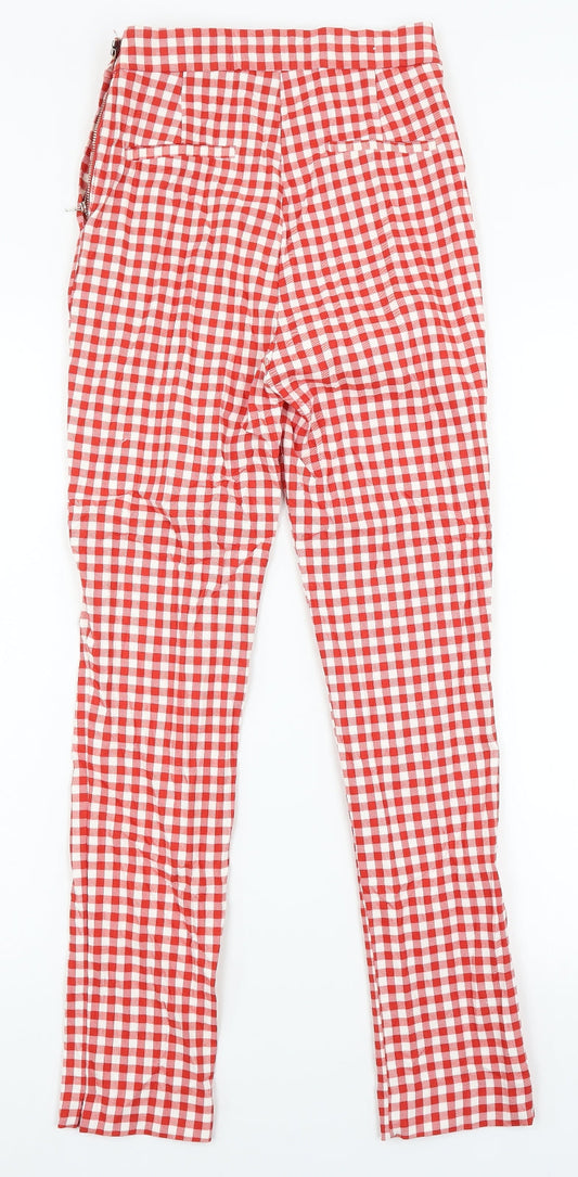 Womens UK Size 6 Astradivarius Regular Fit Red Trousers