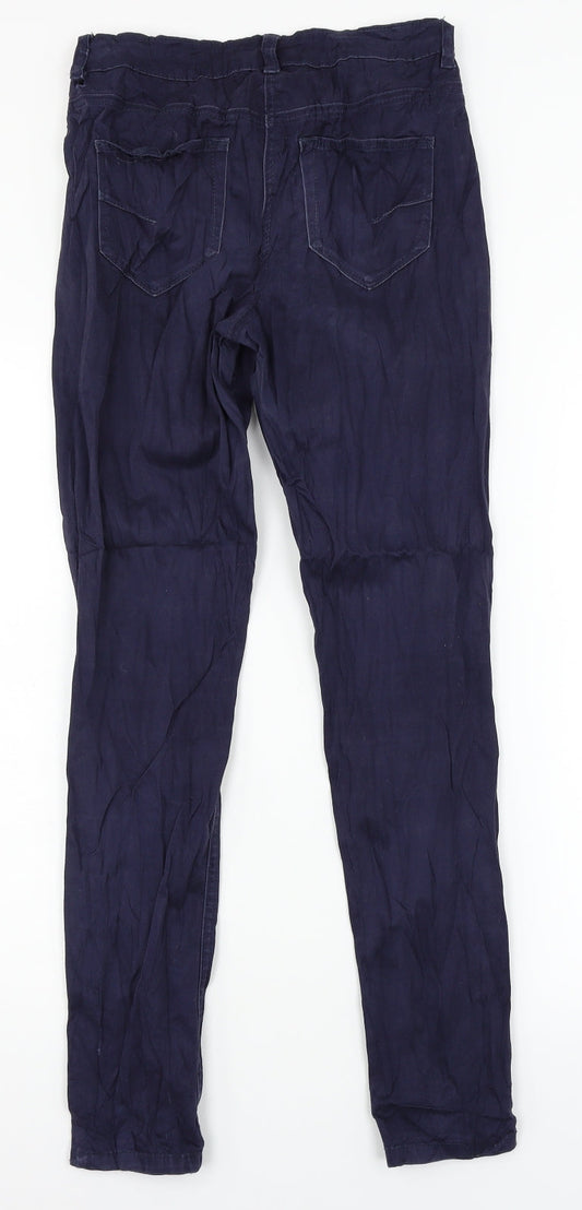 George Womens Blue Chino Trousers Size 8 L28 in