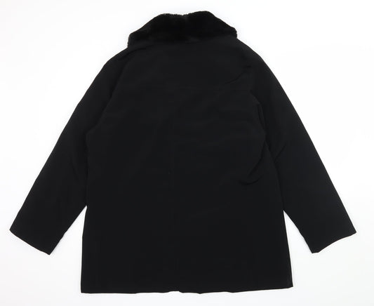 Back view of NuAge women’s black jacket coat, size UK 14