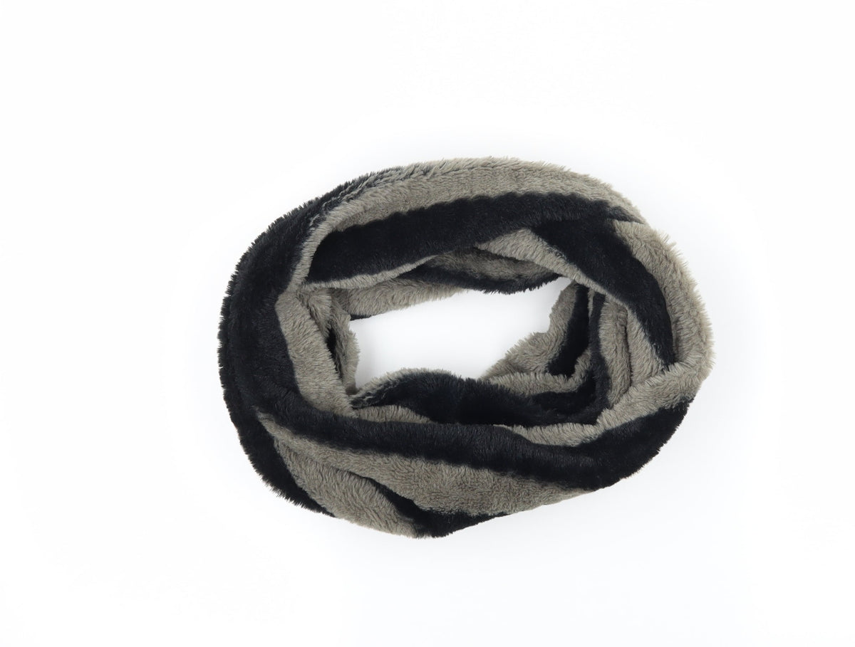 Front view of Classic Millinery unisex multicoloured striped fleece scarf
