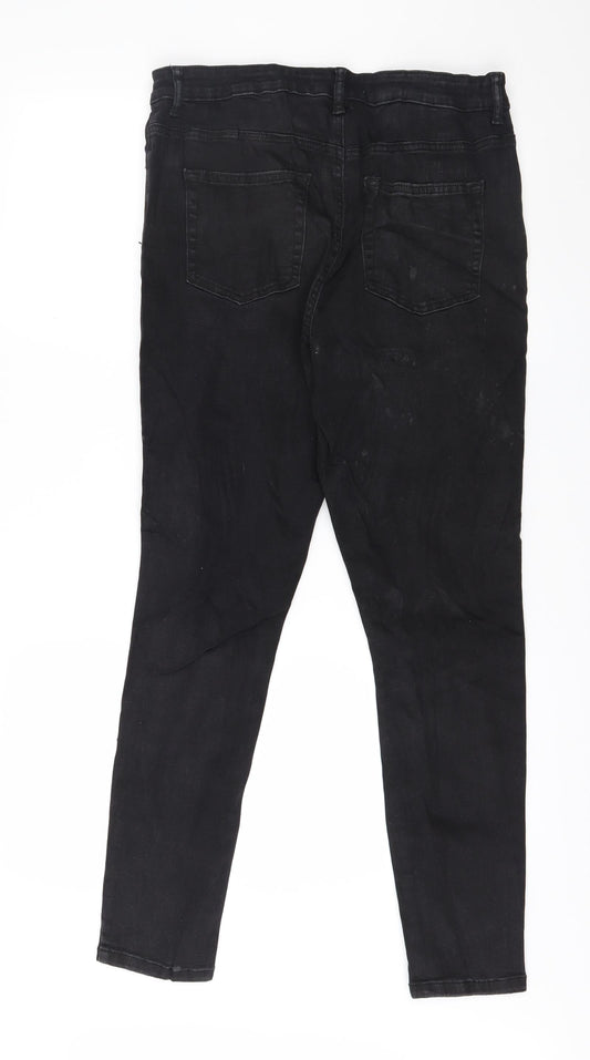 Denim & Co. Womens Black Denim Skinny Jeans Size 16 L28 in