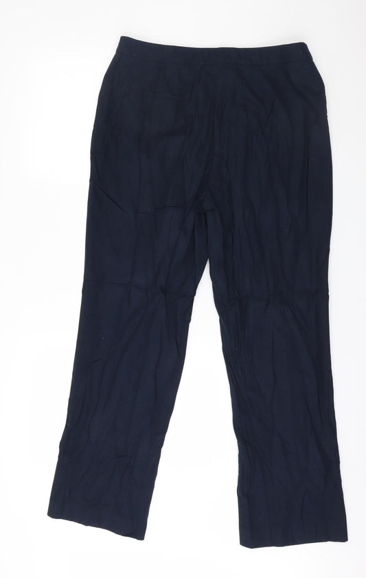 Womens UK Size 12 Papaya Regular Fit Blue Trousers