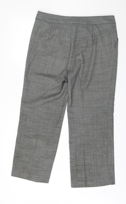 Eugen Klein Womens Grey Polka Dot Trousers Size 16 L27 in