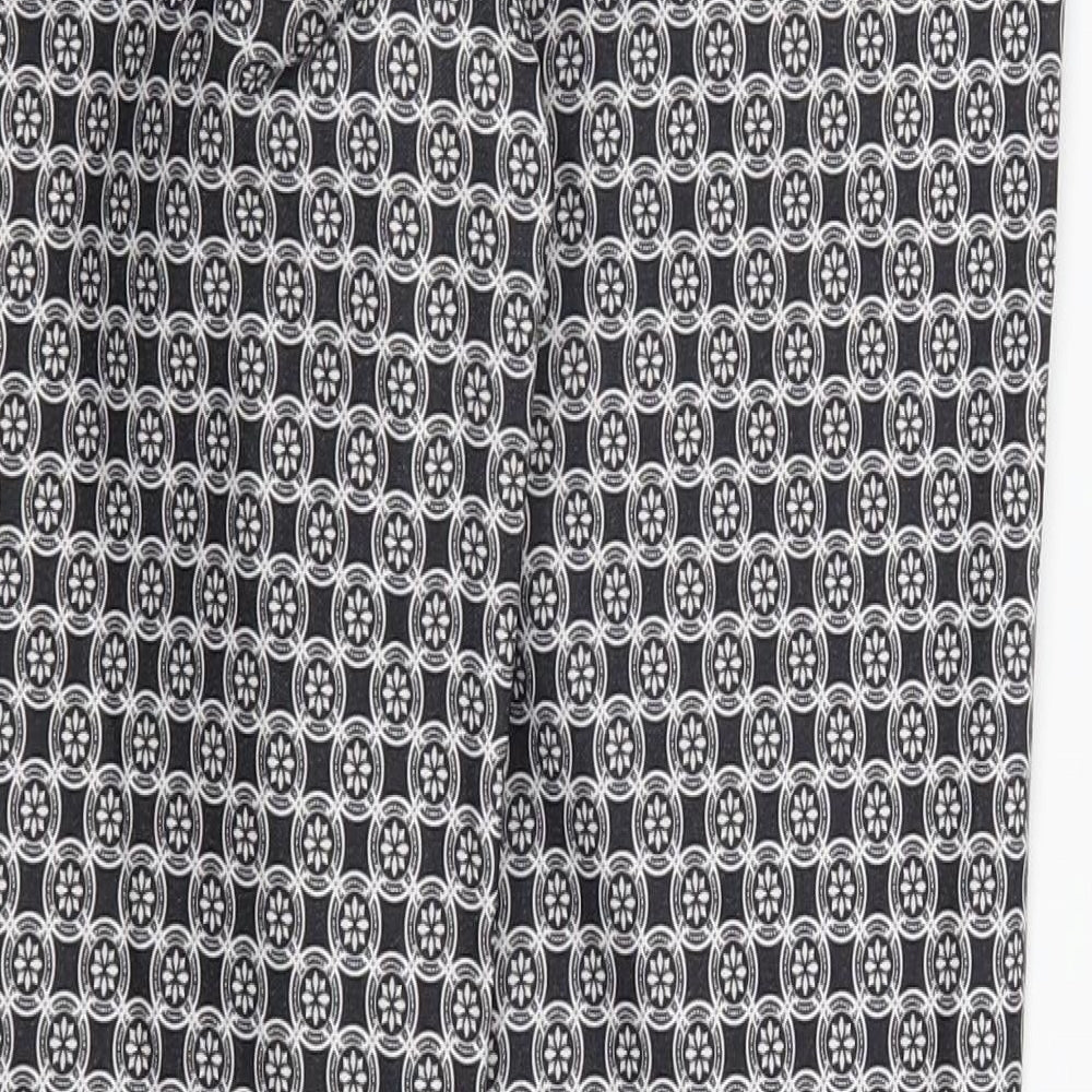 New Look Womens Grey Geometric Trousers Size 8 L28 in