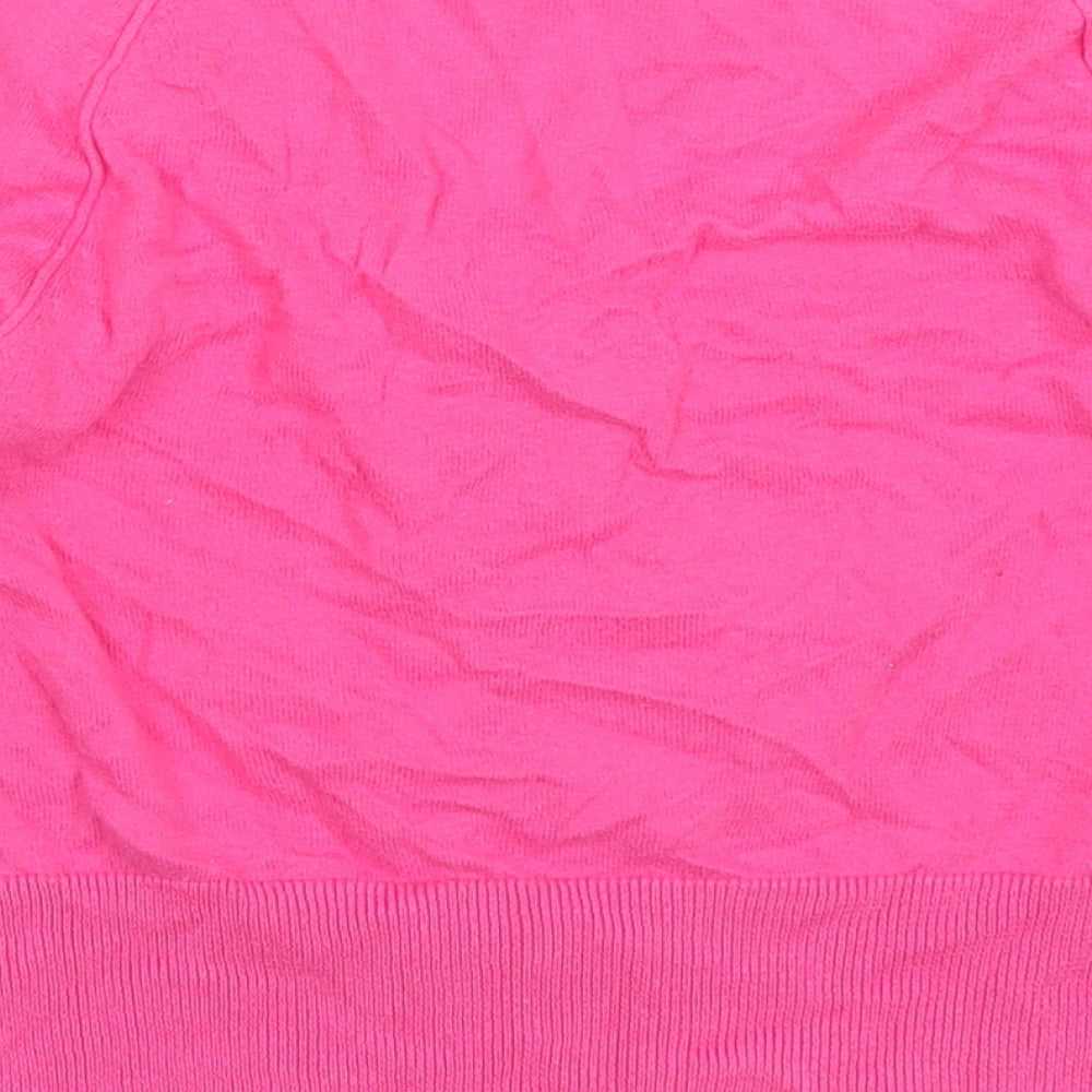 Brand and care label for Red Herring women’s pink cardigan jumper, size UK 10
