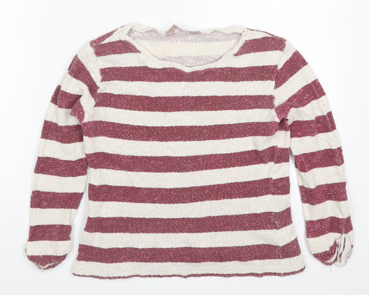 A Wear Womens Red Striped Pullover Jumper Size M