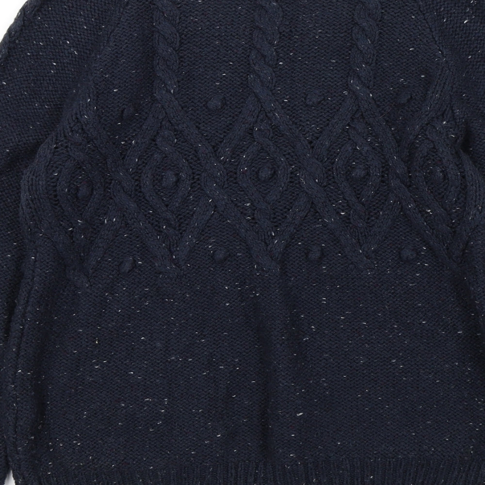 Brand and care label for Papaya women’s blue jumper, size UK 8