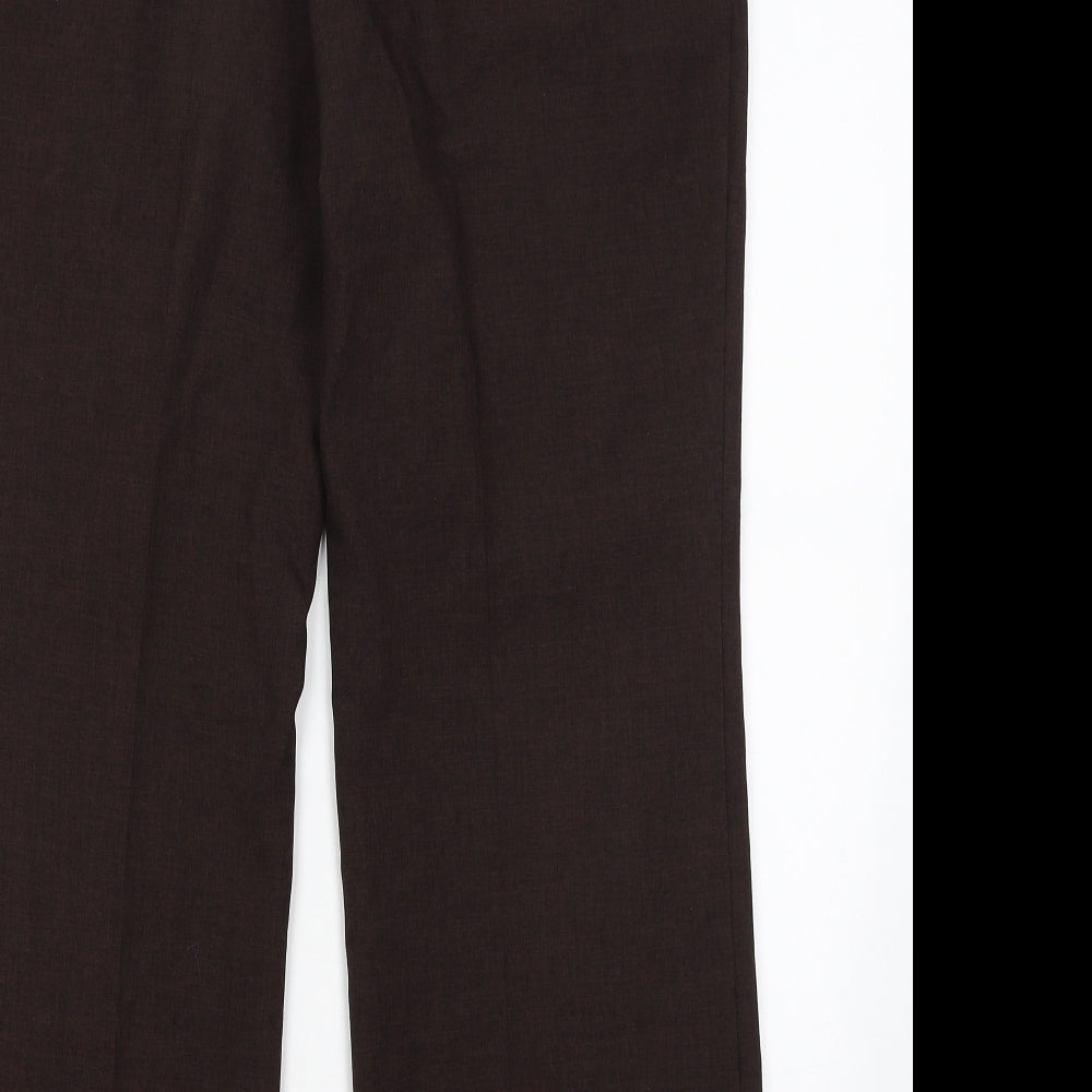 M&S Womens Brown Dress Pants Trousers Size 16 L27 in