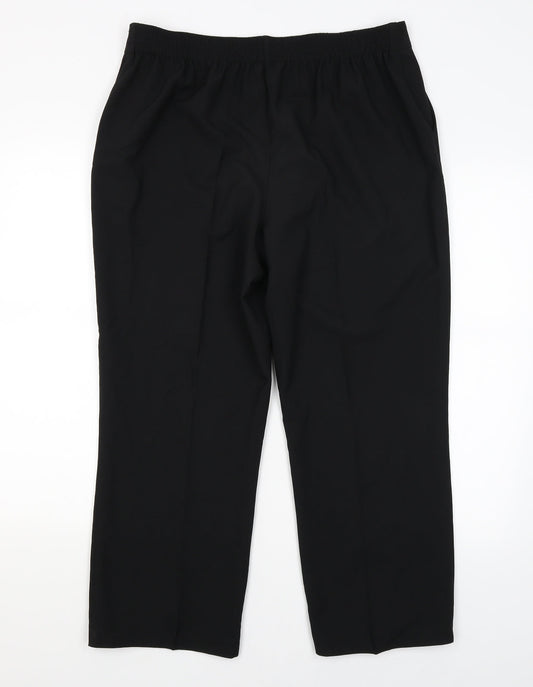 Womens UK Size 14 BHS Regular Fit Dress Pants Black Trousers