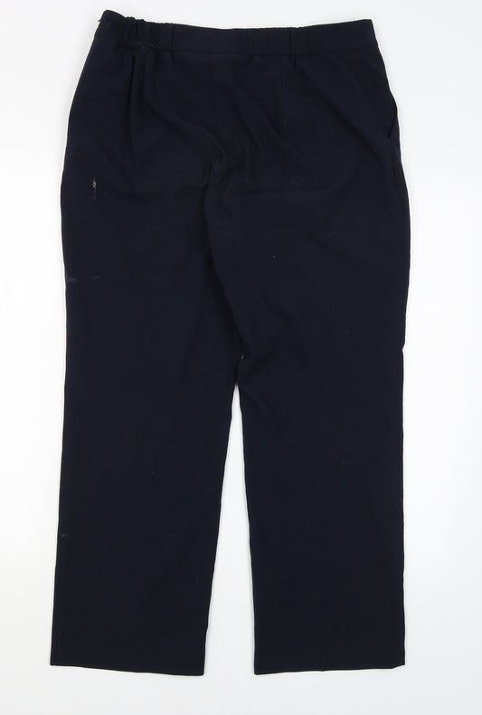 M&S Womens Blue Dress Pants Trousers Size 14 L26 in