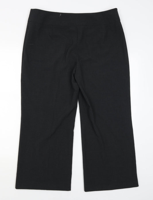 M&S Womens Black Dress Pants Trousers Size 16 L25 in