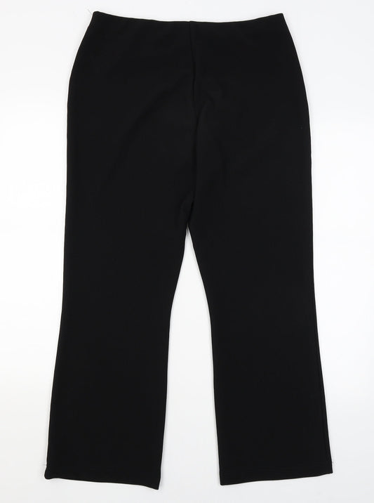 Womens UK Size 16 Xe Regular Fit Capri Black Trousers