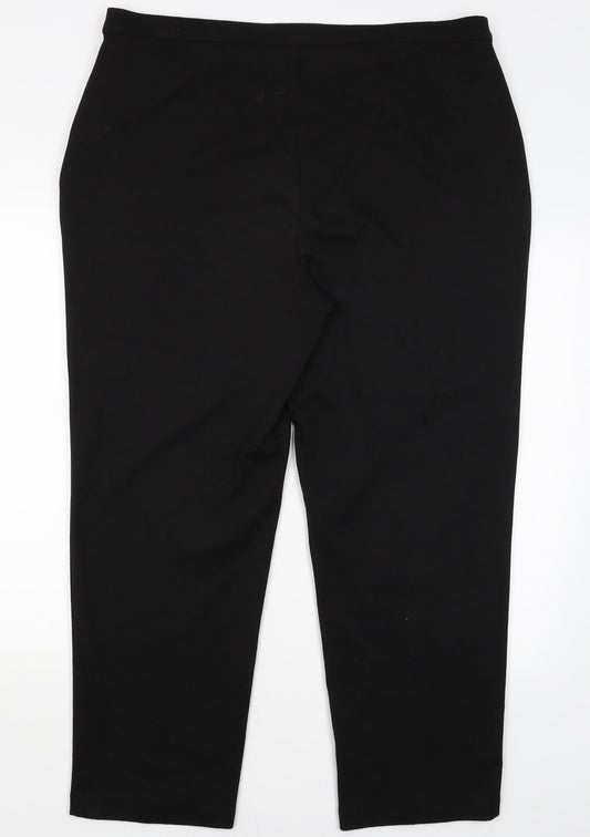 M&S Womens Black Trousers Size 20 L28 in