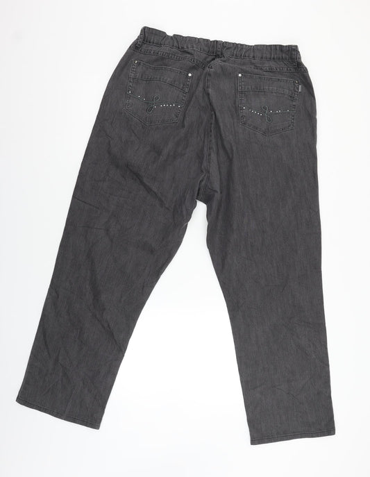 Womens UK Size 32 Gina Regular Fit Straight Black Jeans