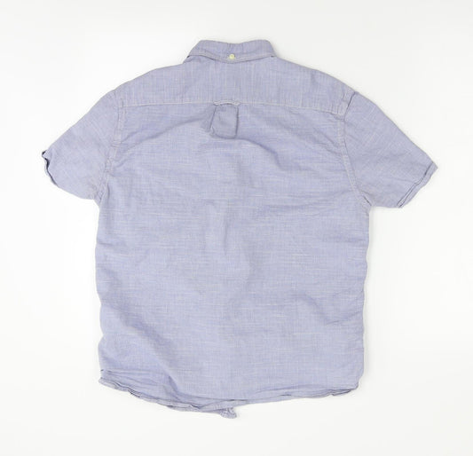 Regular Mens Blue Button-Up Size S