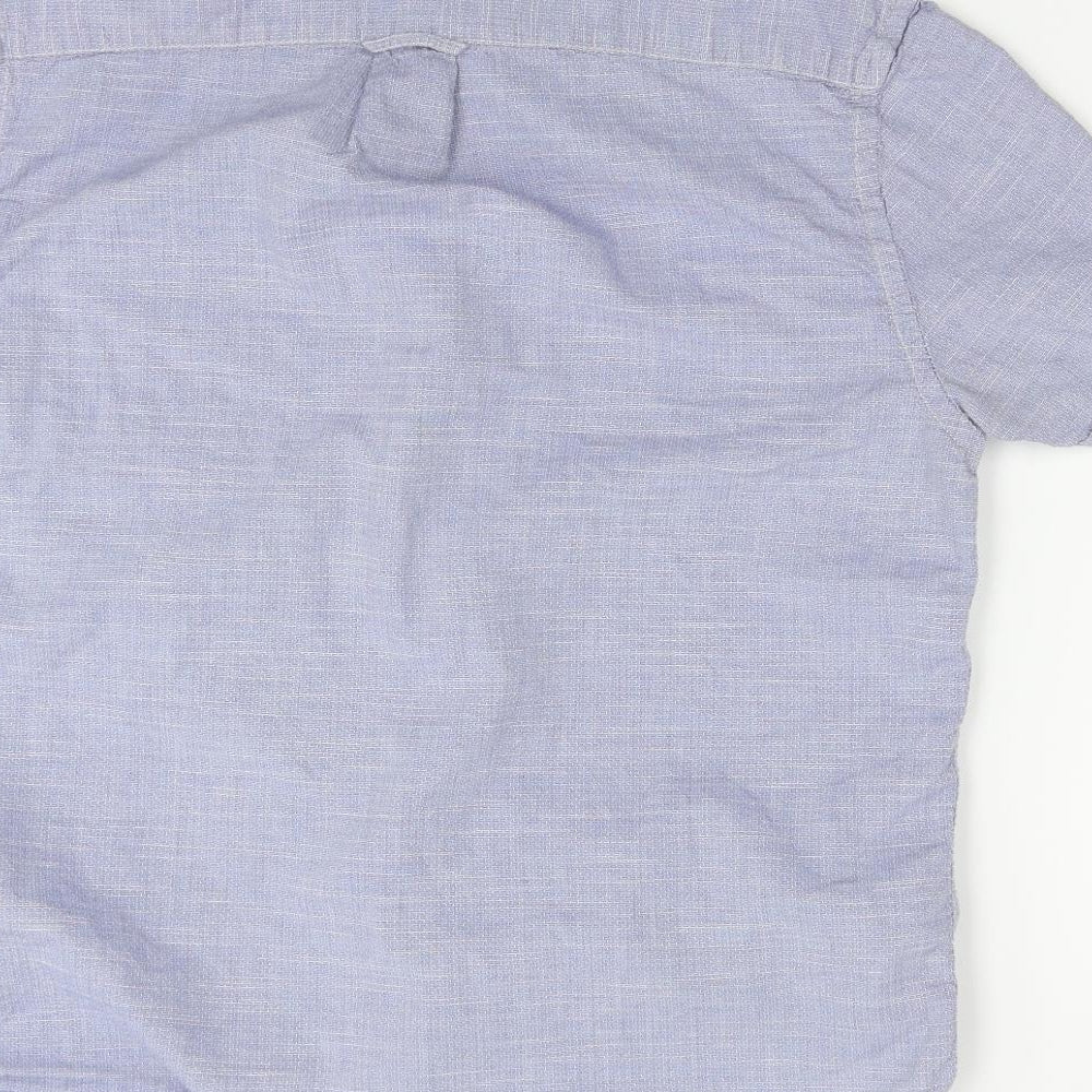 Regular Mens Blue Button-Up Size S