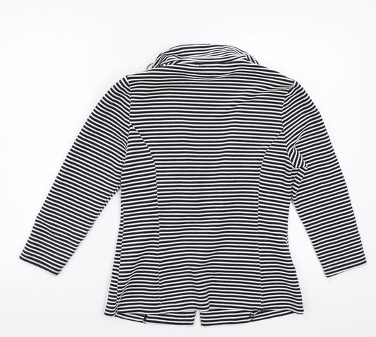 Papaya Womens White Striped  Jacket Blazer Size 10