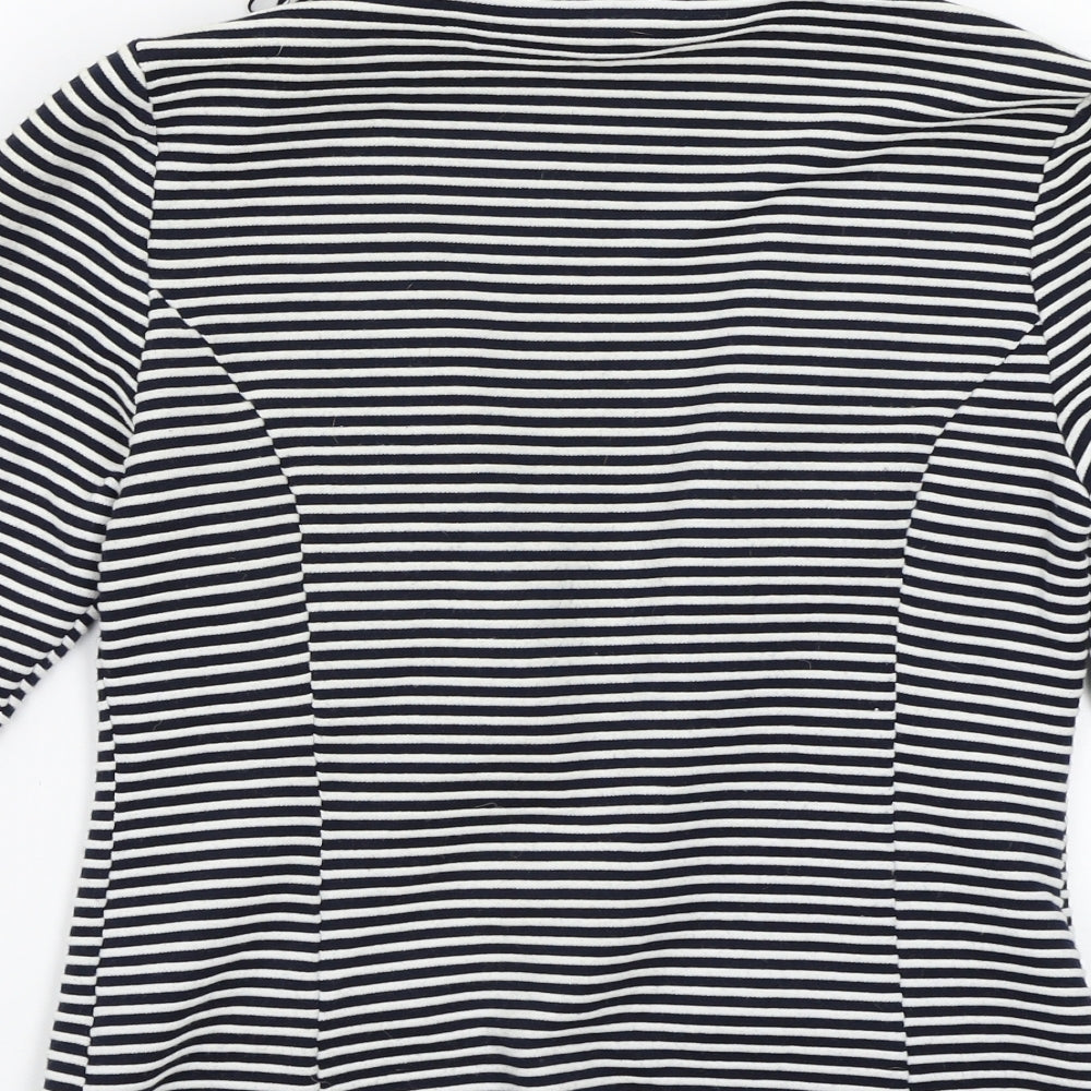 Papaya Womens White Striped  Jacket Blazer Size 10