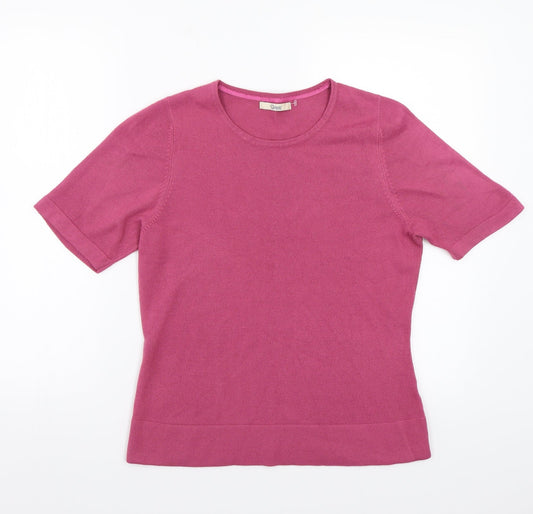 Womens UK Size M Classic Pink Basic T-Shirt