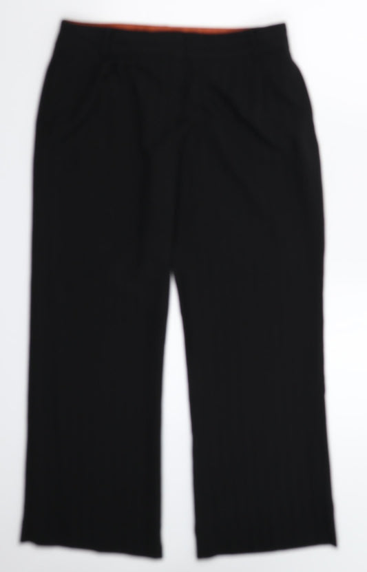 George Womens Black Striped Dress Pants Trousers Size 12 L28 in