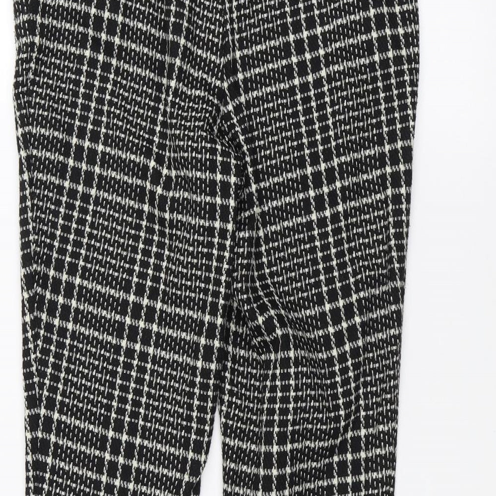 Womens UK Size 8 Peacocks Regular Fit Dress Pants Black Trousers