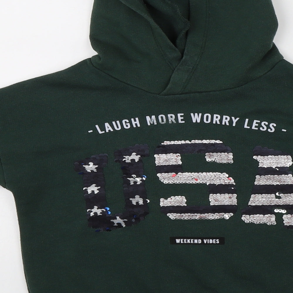Oslo Boys Green Pullover Hoodie Size S - USA reversible