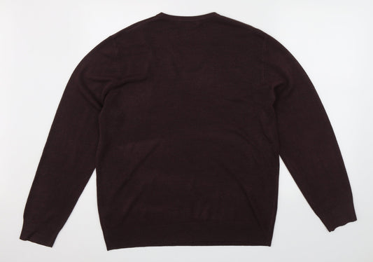 Marks & Spencer Mens Red Pullover Jumper Size L