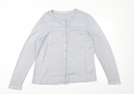 Classics Womens Grey Knit Cardigan Jumper Size 16