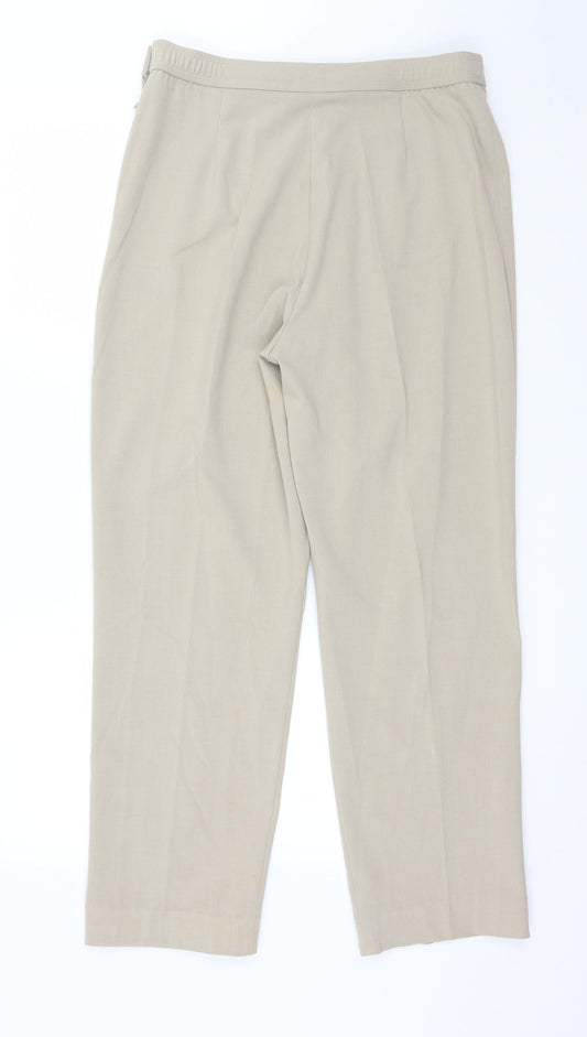 Mia Moda Womens Beige Trousers Size 14 L28 in