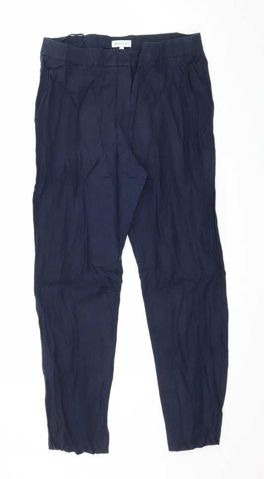 Womens UK Size 12 Warehouse Regular Fit Blue Trousers