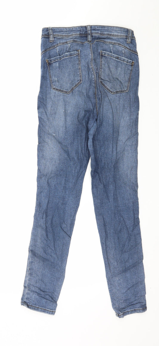 Denim & Co. Womens Blue Denim Skinny Jeans Size 12 L28 in