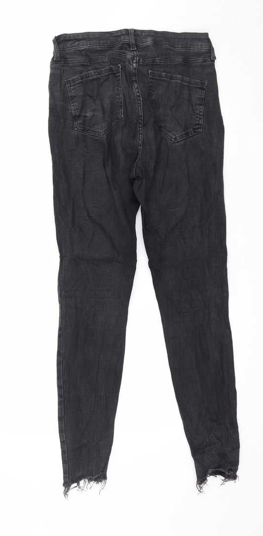 Denim & Co. Womens Grey Denim Skinny Jeans Size 12 L28 in