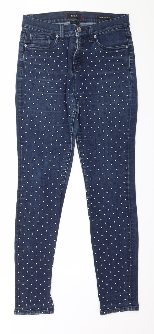 Womens UK Size 30 in BDG Regular Fit Skinny Blue Jeans